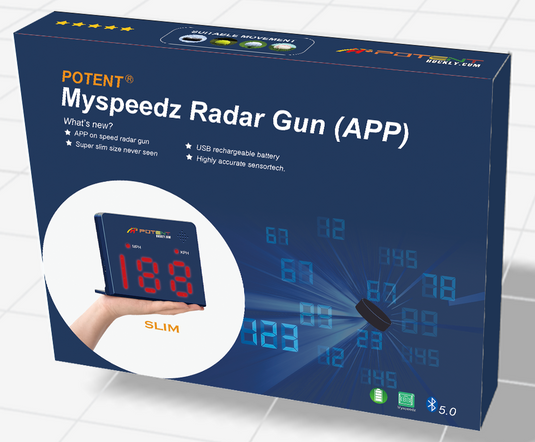 Potent Myspeedz Radar Gun 2.0 w. App Support - Wholesale: 1 carton = 12 units